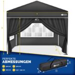 Pavilion de gradina/terasa, 4 pereti laterali, inaltime reglabila, 3x3m, negru - imagine 9