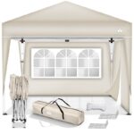 Pavilion de gradina/terasa, 2 pereti laterali, inaltime reglabila, 3x3m, crem