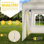 Pavilion de gradina/terasa, 2 pereti laterali, inaltime reglabila, 3x3m, crem - imagine 5