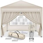 Pavilion de gradina/terasa, 4 pereti laterali, inaltime reglabila, 3x3m, crem