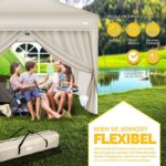 Pavilion de gradina/terasa, 4 pereti laterali, inaltime reglabila, 3x3m, crem - imagine 7