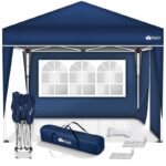 Pavilion de gradina/terasa, 2 pereti laterali, inaltime reglabila, 3x3m, albastru