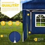 Pavilion de gradina/terasa, 2 pereti laterali, inaltime reglabila, 3x3m, albastru - imagine 5