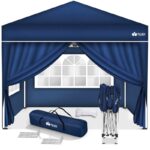 Pavilion de gradina/terasa, 4 pereti laterali, inaltime reglabila, 3x3m, albastru