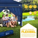 Pavilion de gradina/terasa, 4 pereti laterali, inaltime reglabila, 3x3m, albastru - imagine 7