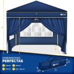 Pavilion de gradina/terasa, 4 pereti laterali, inaltime reglabila, 3x3m, albastru - imagine 8