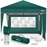 Pavilion de gradina/terasa, 2 pereti laterali, inaltime reglabila, 3x3m, verde