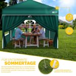 Pavilion de gradina/terasa, 4 pereti laterali, inaltime reglabila, 3x3m, verde - imagine 4