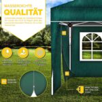 Pavilion de gradina/terasa, 4 pereti laterali, inaltime reglabila, 3x3m, verde - imagine 6