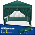 Pavilion de gradina/terasa, 4 pereti laterali, inaltime reglabila, 3x3m, verde - imagine 8