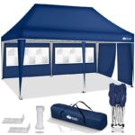 Pavilion de gradina/terasa,Tillvex, cu fermoar, 3 pereti laterali, inaltime reglabila, 3x6m, albastru