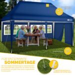 Pavilion de gradina/terasa,Tillvex, cu fermoar, 3 pereti laterali, inaltime reglabila, 3x6m, albastru - imagine 4