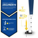 Pavilion de gradina/terasa,Tillvex, cu fermoar, 3 pereti laterali, inaltime reglabila, 3x6m, albastru - imagine 6