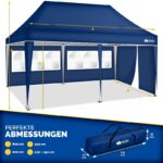 Pavilion de gradina/terasa,Tillvex, cu fermoar, 3 pereti laterali, inaltime reglabila, 3x6m, albastru - imagine 8