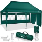 Pavilion de gradina/terasa,Tillvex, cu fermoar, 3 pereti laterali, inaltime reglabila, 3x6m, verde - imagine 2