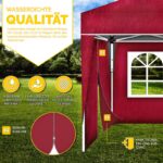Pavilion de gradina/terasa, cu fermoar, 3 pereti laterali, inaltime reglabila, 3x6m, rosu - imagine 6