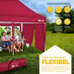 Pavilion de gradina/terasa, cu fermoar, 3 pereti laterali, inaltime reglabila, 3x6m, rosu - imagine 8