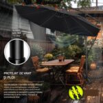 Umbrela pentru gradina si terasa, Tillvex, Ø 350 cm, husa, protectie UV 50+, 8 spite, rotatie 360°, inclinare reglabila, tesatura 180 g/m², antracit - imagine 3