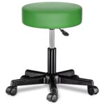 Scaun taburet Casaria®, cosmetica, cabinet medical, atelier, rotire la 360°, inaltime reglabila 46-60 cm, piele ecologica, verde