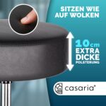 Scaun taburet Casaria®, cosmetica, cabinet medical, atelier, rotire la 360°, inaltime reglabila 46-60 cm, piele ecologica, negru - imagine 5