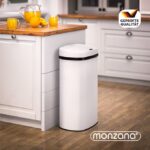 Cos de gunoi cu senzor deschidere-inchidere, Monzana®, 58 L, otel, alb - imagine 8