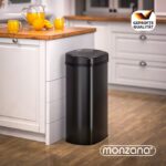 Cos de gunoi cu senzor deschidere-inchidere, Monzana®, 50 L, otel, raza senzor 60°, negru - imagine 7
