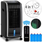 Racitor de aer portabil Monzana, 4 in 1, Ventilator, Umidificator, Ionizator, 75 W, Alb