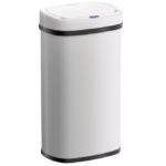 Cos de gunoi cu senzor deschidere-inchidere, Monzana®, 58 L, otel, alb - imagine 4