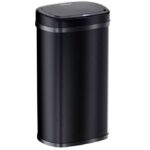 Cos de gunoi cu senzor deschidere-inchidere, Monzana®, 50 L, otel, raza senzor 60°, negru - imagine 8