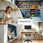 Scaun taburet Casaria®, cosmetica, cabinet medical, atelier, rotire la 360°, inaltime reglabila 46-60 cm, piele ecologica, negru - imagine 2