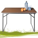 Masa pliabila gradina, camping, pescuit, 80 x 60 x 70 cm, MDF/aluminiu, maro - imagine 2