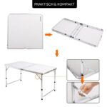 Masa pliabila gradina, camping, pescuit, tip valiza, inaltime raglabila, aluminiu, alb - imagine 2