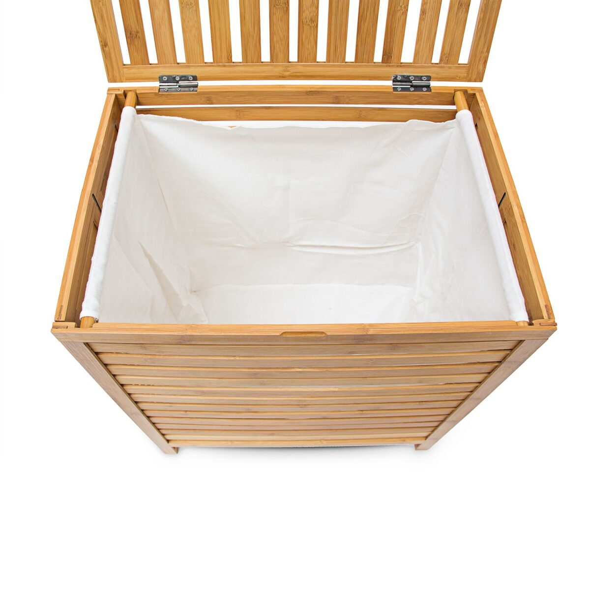 Cos de rufe din bambus, capacitate 100L, natur,  60 x 50,5 x 35,5 cm - imagine 4