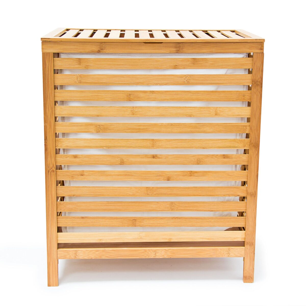 Cos de rufe din bambus, capacitate 100L, natur,  60 x 50,5 x 35,5 cm - imagine 6