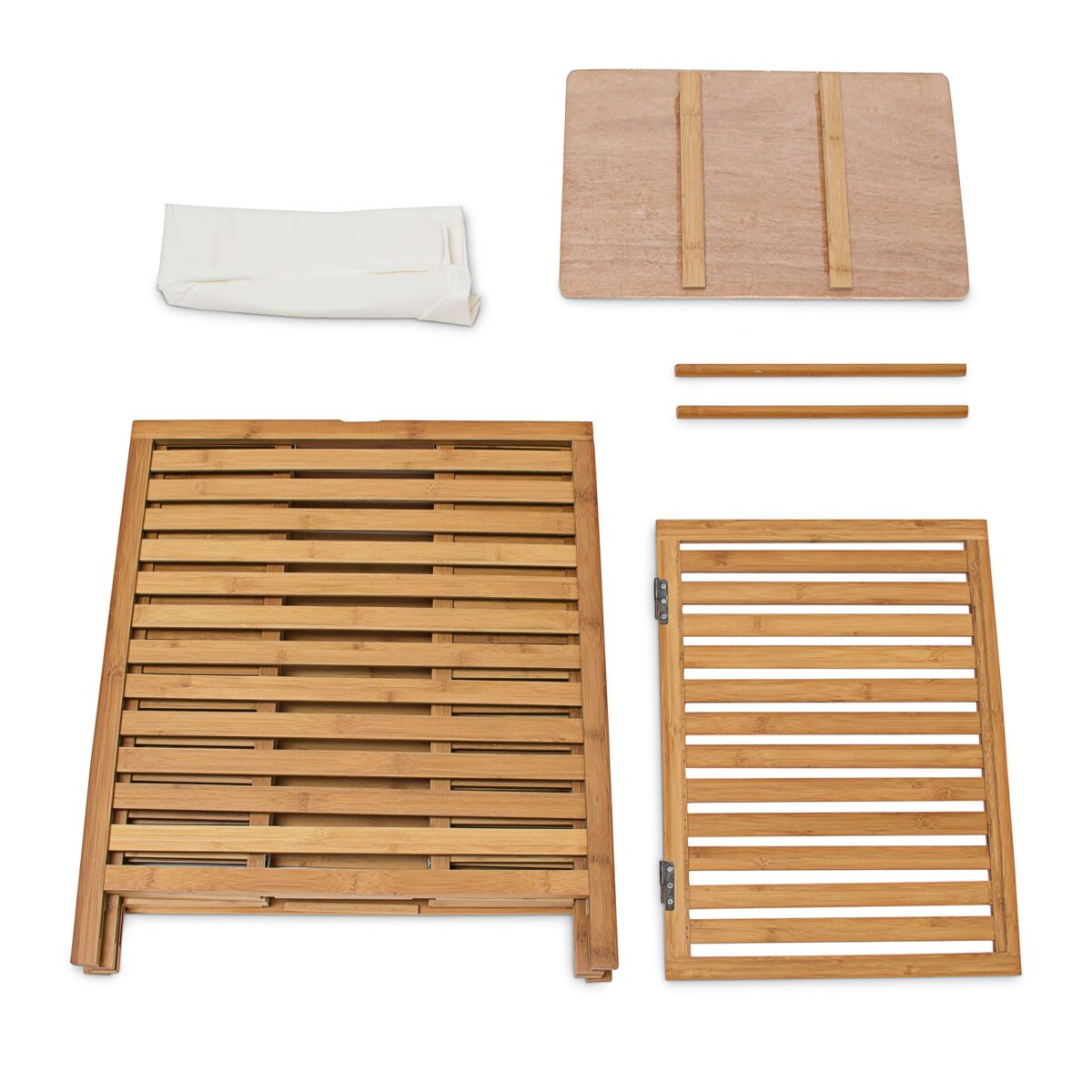 Cos de rufe din bambus, capacitate 100L, natur,  60 x 50,5 x 35,5 cm - imagine 8