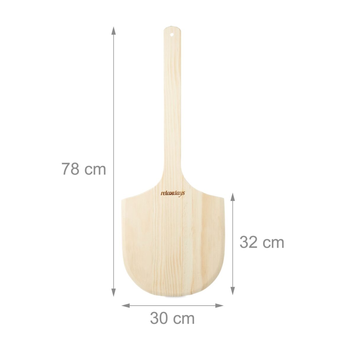 Paleta rotunda pentru pizza, din lemn, 1 x 30 x 78 cm - imagine 2