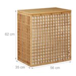 Cos de rufe din bambus, capacitate 48L, 62 x 56 x 35 cm - imagine 2