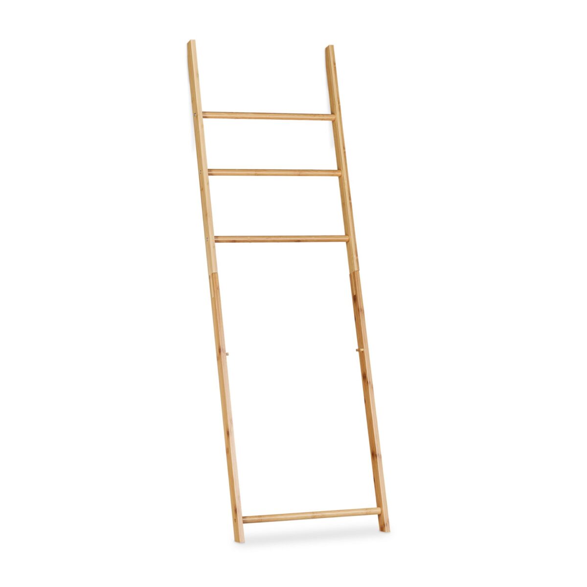 Suport prosoape, cos de rufe integrat, bambus/poliester, 139 x 43,5 x 33 cm, maro/gri - imagine 7