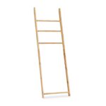 Suport prosoape, cos de rufe integrat, bambus/poliester, 139 x 43,5 x 33 cm, maro/gri - imagine 7