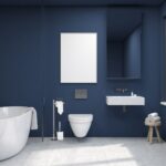 Suport hartie igienica cu perie de toaleta si raft, argintiu, fier, Relaxdays - imagine 2