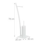 Suport alb pentru hartie igienica si perie de toaleta, otel, 78 x 29 x 20 cm - imagine 2