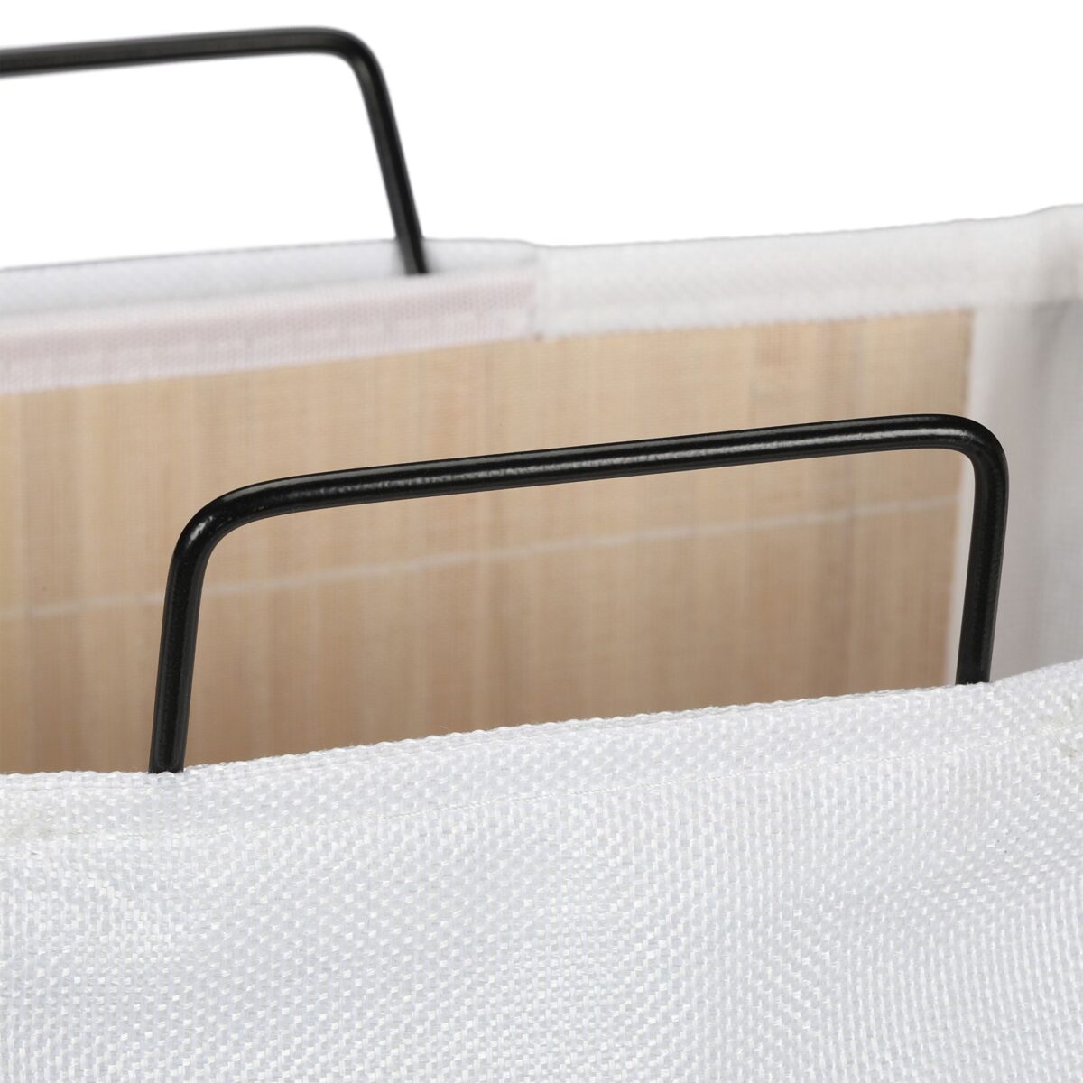 Cos de rufe din bambus, capacitate 40L, alb, 61 x 38 x 22 cm - imagine 8