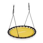 Leagan pentru copii si adulti, tip cuib, diametrul 120 cm, galben, Relaxdays