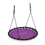 Leagan pentru copii si adulti, tip cuib, diametrul 120 cm, mov, Relaxdays