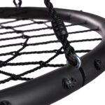 Leagan copii si adulti, tip cuib cu plasa, ⌀ 120 cm, negru, Relaxdays - imagine 6