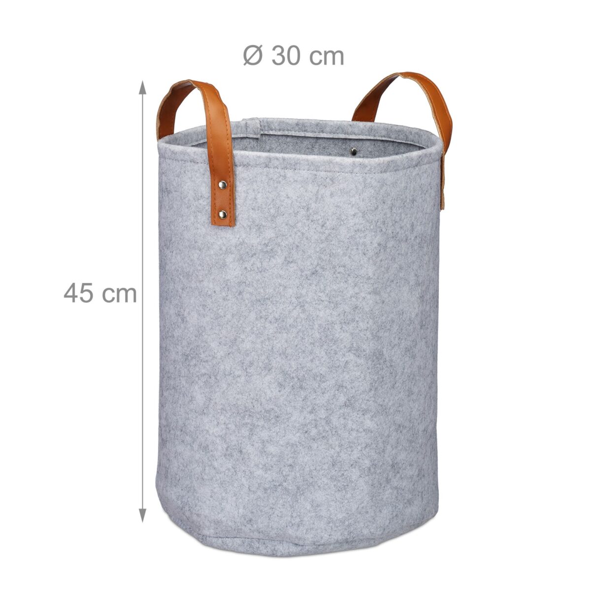 Cos de rufe, 45 x 30 cm, capacitate 28L, gri - imagine 5