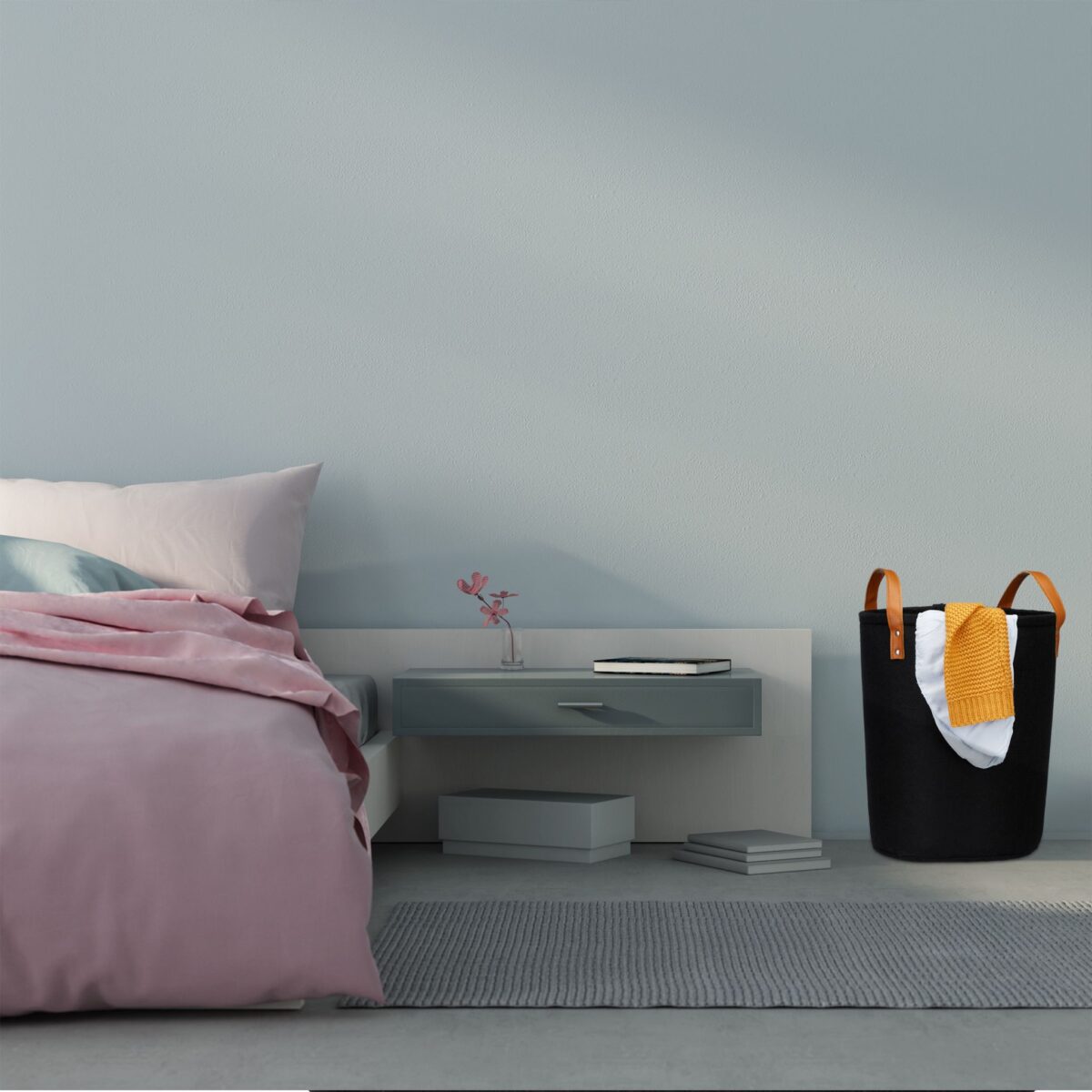 Cos de rufe, 45 x 30 cm, capacitate 28L, negru - imagine 4