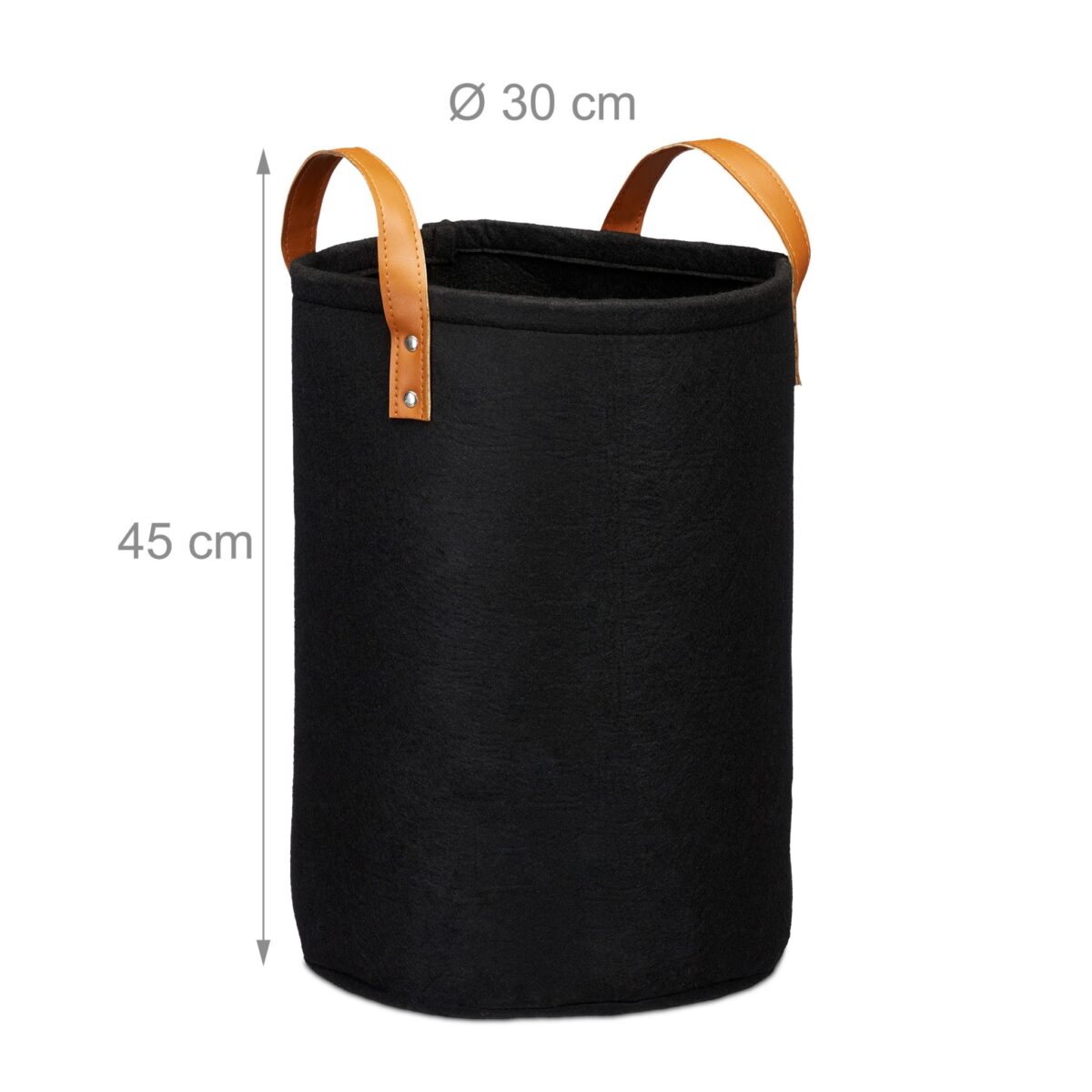 Cos de rufe, 45 x 30 cm, capacitate 28L, negru - imagine 2