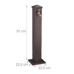 Cismea de gradina cu robinet, aluminiu, 91 cm, maro - imagine 2