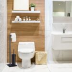 Suport negru pentru hartie igienica si perie de toaleta, otel, Relaxdays - imagine 8